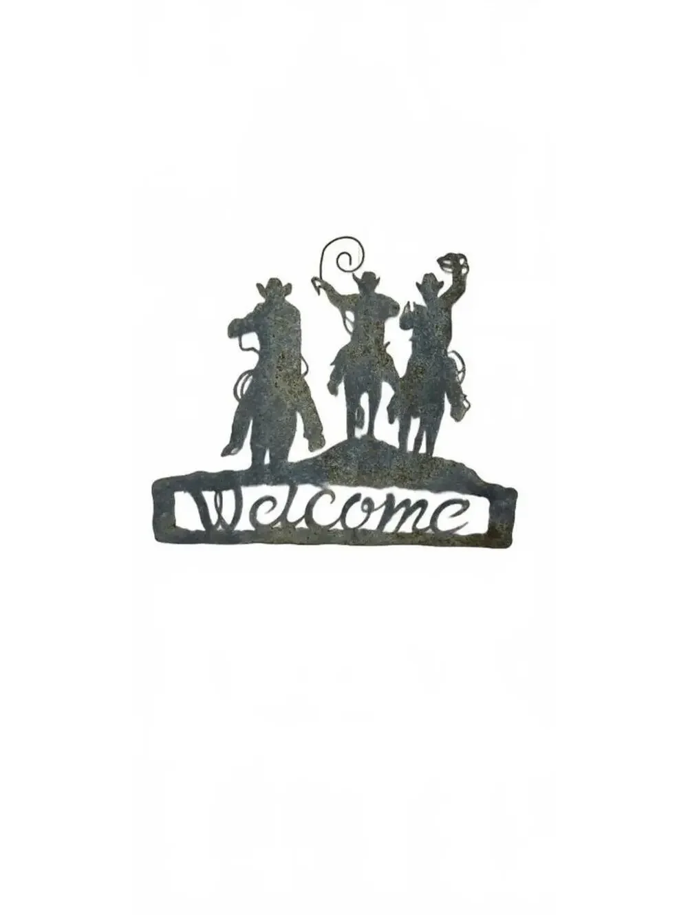 Rustic Western Cowboy Welcome Sign Metal Wall Art